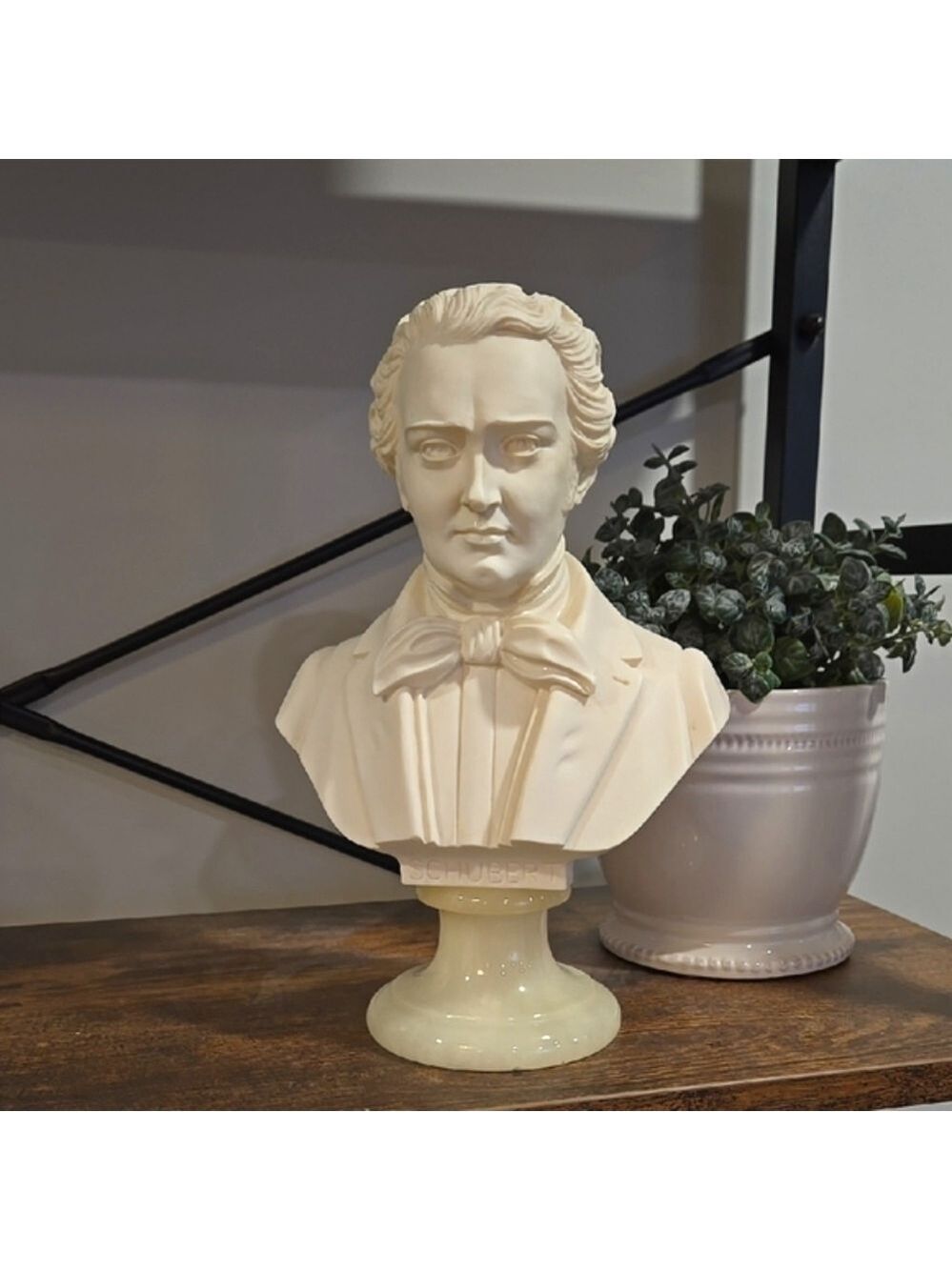Vintage Franz  Schubert Molded Plaster Bust By Alfo Giannelli Italian Alabaster